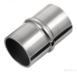 Соединитель трубы вставной 38, Для соединения клеевым или сварным методом поручней лестничных ограждений диаметром 38.1 мм, миниатюра
