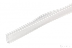 плотнитель душевой П-образный 6, Уплотнитель силиконовый под стекло 6 мм, используется для глухих стекол, плотного примыкания, также с алюминиевым профилем, миниатюра