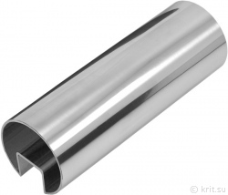 Полированная труба диаметром 50,8 мм, с толщиной стенки 1,5 мм, с пазом 20x20 мм для стекла толщиной от 6 до 18 мм, миниатюра