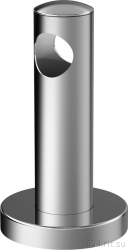Усиленная фланцем опорная стойка торгового отбойника для трубы диаметром 38 мм со сквозным методом крепления, миниатюра