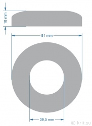 Крышка декоративная полукруглая диамтером 81 мм, под трубу 38,1 мм, миниатюра
