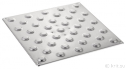 Тактильная плитка конус шахматный НЖ 300, Плитка нержавеющая с конусообразными рифами в шахматном порядке, миниатюра