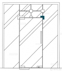 Схема расположение фитинга KRT3504 на маятниковых дверях, миниатюра