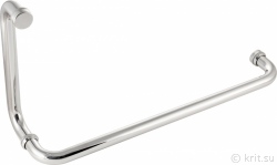 Ручка полотенцесушитель регулируемая 19-205-405, Ручка для стеклянной дверцы душевого ограждения, стекло 6-10 мм, отверстие в стекле 12 мм фото 2, миниатюра