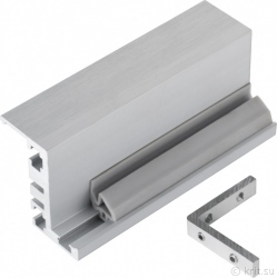 Комплект алюминиевого анодированного Z-образного профиля длиной 5,3 м для дверной коробки, с уплотнителем и 4 угловыми закладными, миниатюра