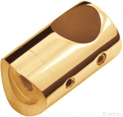 Ригеледержатель 38-16 голд, примыкание к стойке (трубе) 38,0 мм с отверстием 16,5 мм , миниатюра