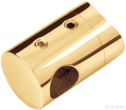 Ригеледержатель 42-12 голд, примыкание к стойке (трубе) D42,4 мм с отверстием 12,5 мм , миниатюра