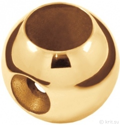 Держатель ригеля шар 16 голд, держатель ригеля круглый с отверстием 16,5 мм , миниатюра